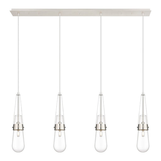 Innovations Milan 4Lt 4" Cord Linear Pendant, PN/Clear - 124-452-1P-PN-G452-4CL