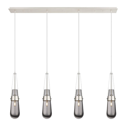 Innovations Milan 4Lt 4" Cord Linear Pendant, PN/Smoke - 124-452-1P-PN-G452-4SM