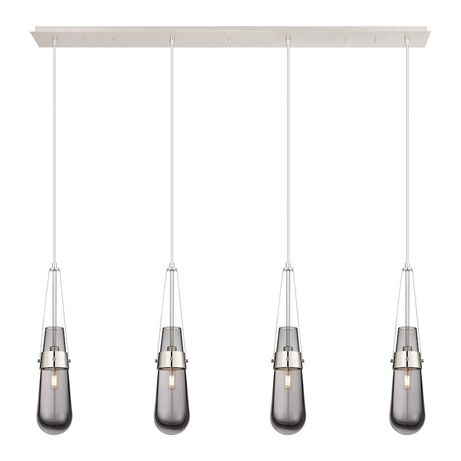 Innovations Milan 4Lt 4" Cord Linear Pendant, PN/Smoke - 124-452-1P-PN-G452-4SM