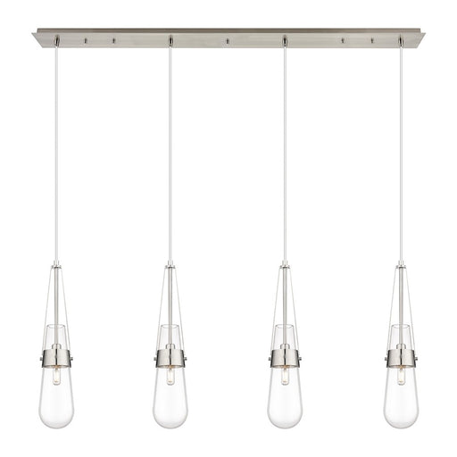 Innovations Milan 4Lt 4" Cord Linear Pendant, SN/Clear - 124-452-1P-SN-G452-4CL
