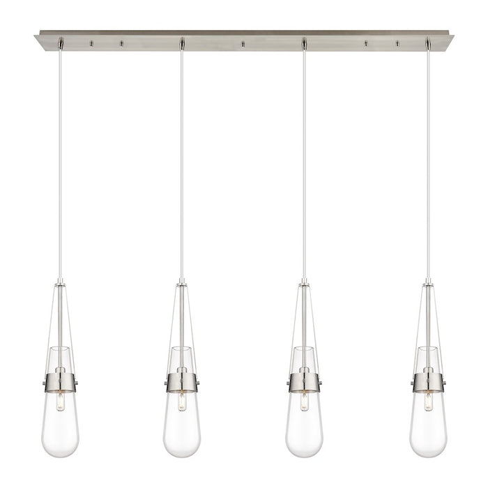 Innovations Milan 4Lt 4" Cord Linear Pendant, SN/Clear - 124-452-1P-SN-G452-4CL