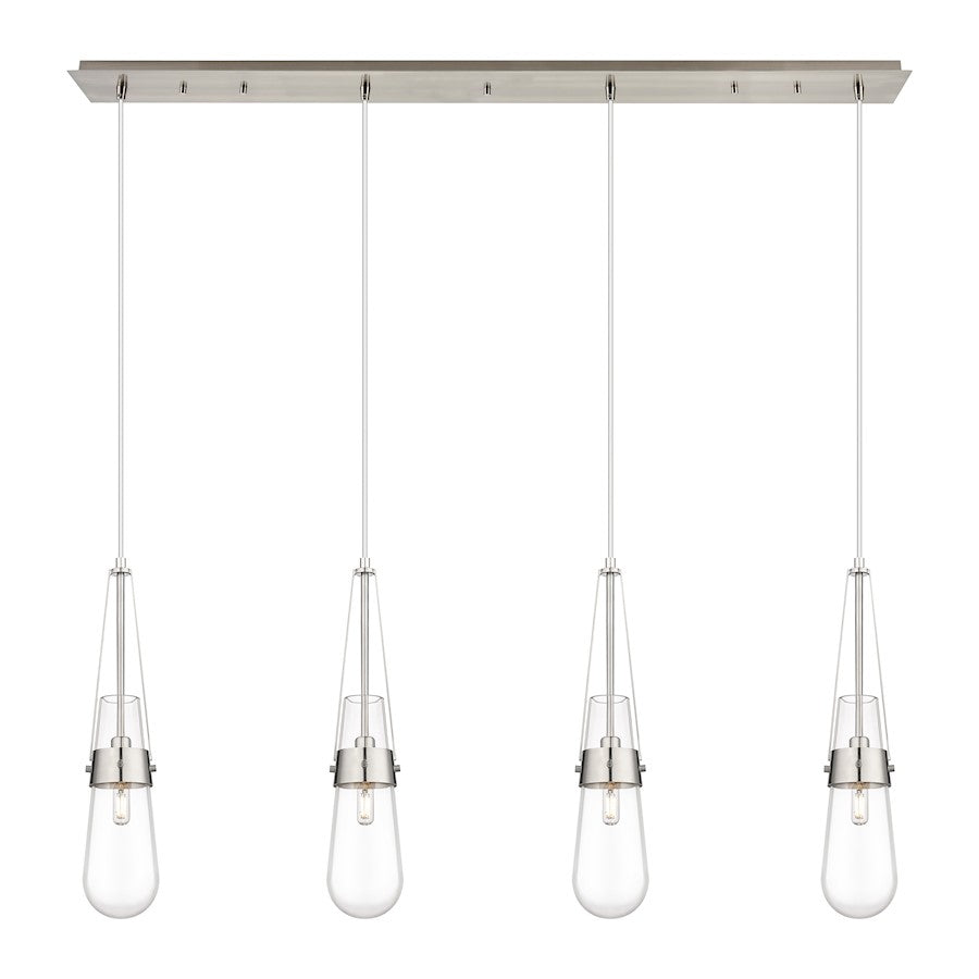 Innovations Milan 4Lt 4" Cord Linear Pendant, SN/Clear - 124-452-1P-SN-G452-4CL