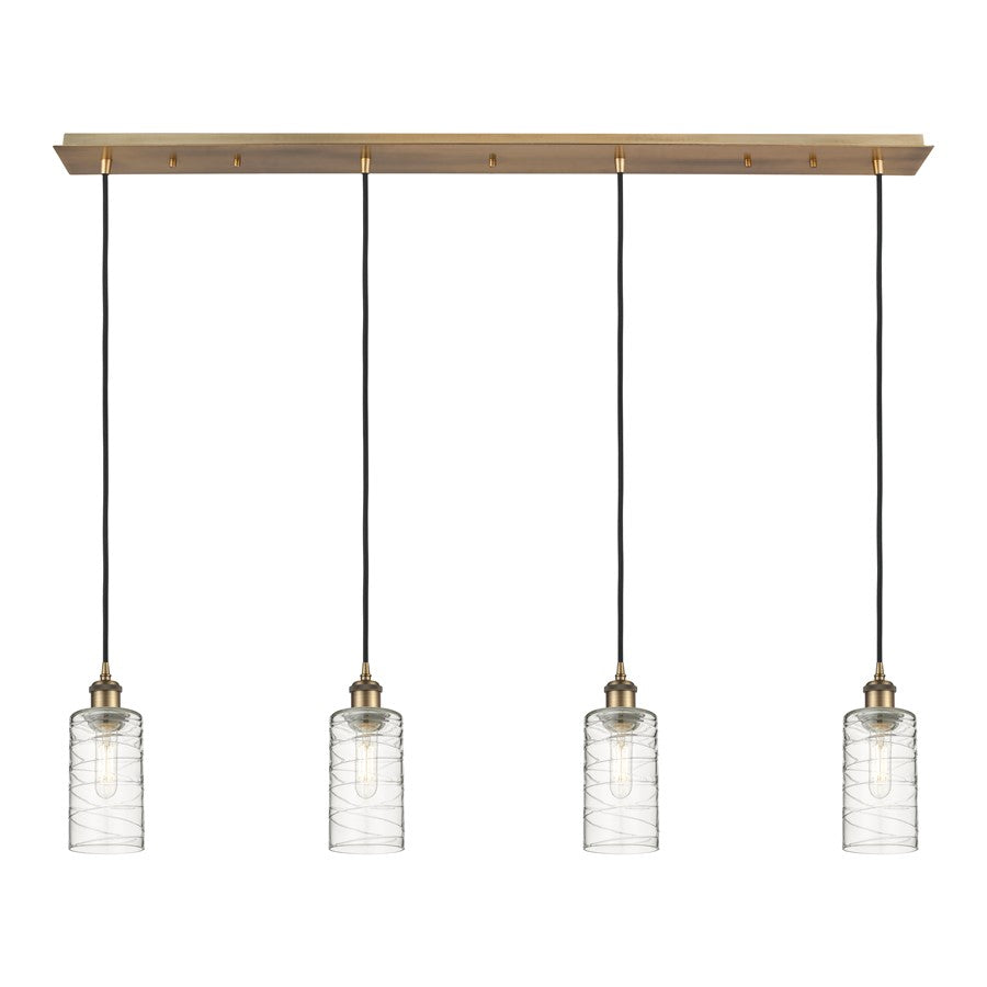 Innovations Crown Point 4Lt 49" Cord Linear Pend, BRS/DS - 124B-4P-BB-G434-7DE