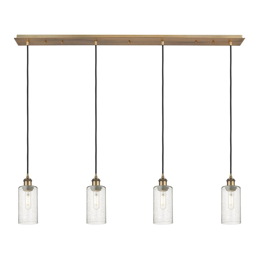 Innovations Crown Point 4Lt 49" Cord Linear Pend, BRS/SD - 124B-4P-BB-G434-7SDY