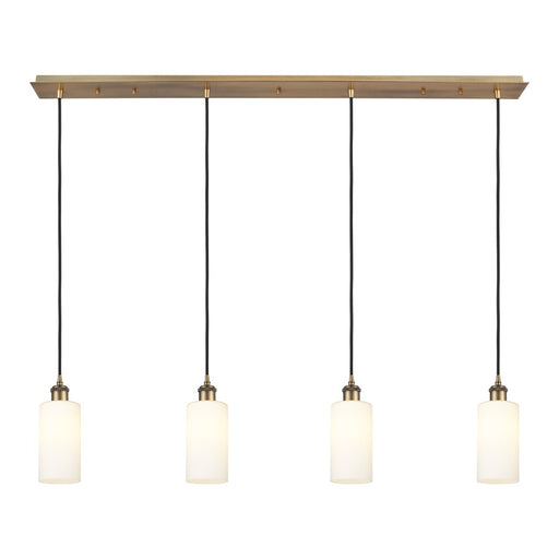 Innovations Crown Point 4Lt 49" Cord Linear Pend, BRS/WH - 124B-4P-BB-G434-7WH