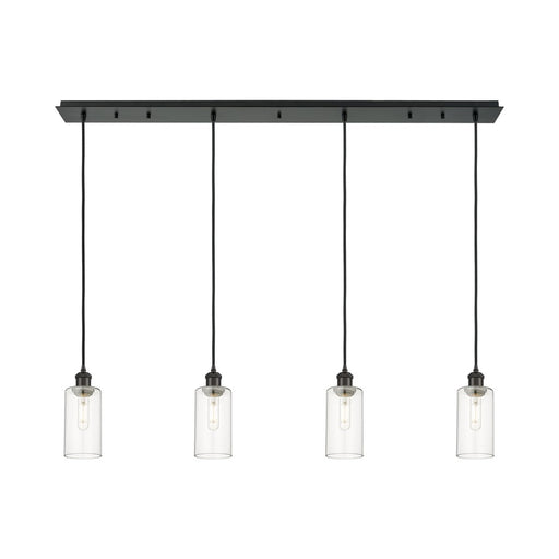 Innovations Crown Point 4Lt 49" Cord Linear Pendant, BK/CL - 124B-4P-BK-G434-7CL