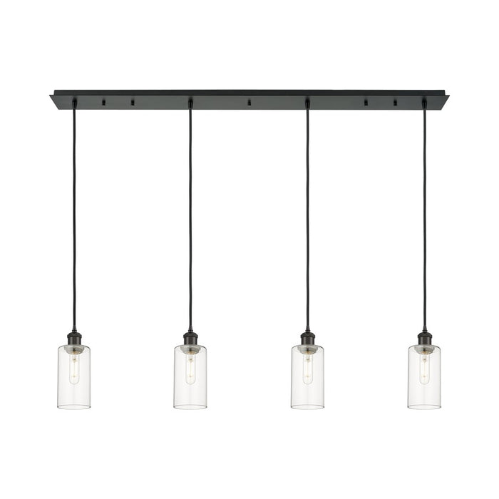 Innovations Crown Point 4Lt 49" Cord Linear Pendant, BK/CL - 124B-4P-BK-G434-7CL