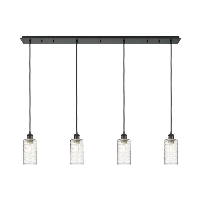 Innovations Crown Point 4Lt 49" Cord Linear Pendant, BK/DS - 124B-4P-BK-G434-7DE
