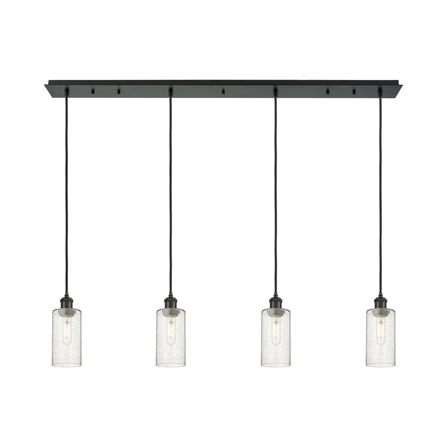 Innovations Crown Point 4Lt 49" Cord Linear Pend, BK/SD - 124B-4P-BK-G434-7SDY