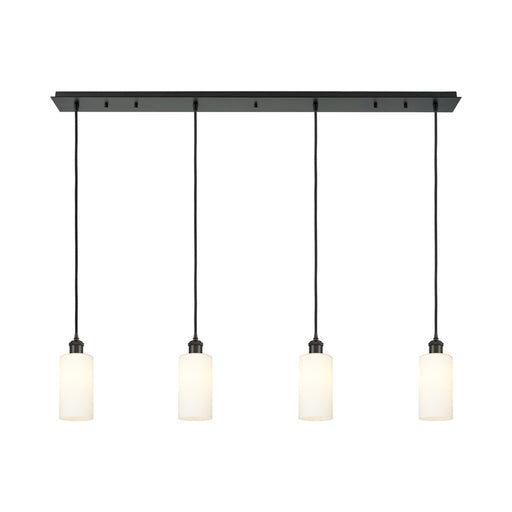 Innovations Crown Point 4Lt 49" Cord Linear Pendant, BK/WH - 124B-4P-BK-G434-7WH