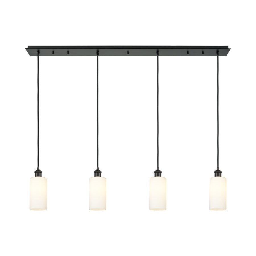 Innovations Crown Point 4Lt 49" Cord Linear Pendant, BK/WH - 124B-4P-BK-G434-7WH