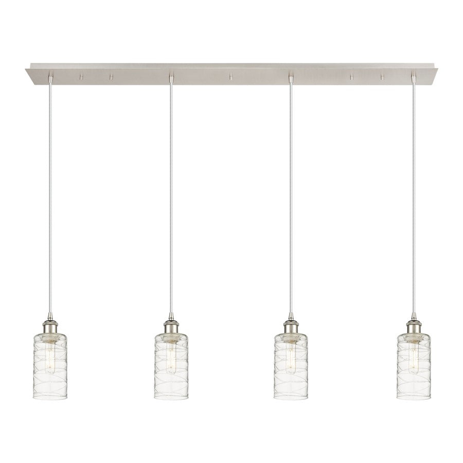 Innovations Crown Point 4Lt 49" Cord Linear Pendant, PN/DS - 124B-4P-PN-G434-7DE