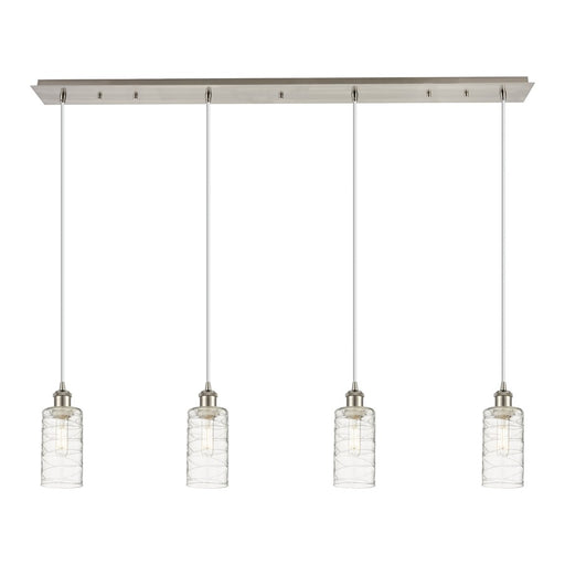 Innovations Crown Point 4Lt 49" Cord Linear Pendant, SN/DS - 124B-4P-SN-G434-7DE