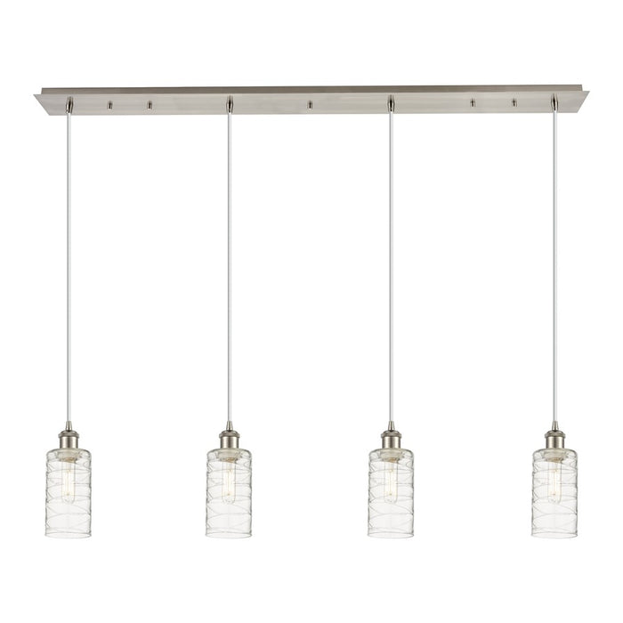 Innovations Crown Point 4Lt 49" Cord Linear Pendant, SN/DS - 124B-4P-SN-G434-7DE