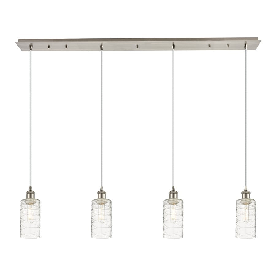 Innovations Crown Point 4Lt 49" Cord Linear Pendant, SN/DS - 124B-4P-SN-G434-7DE
