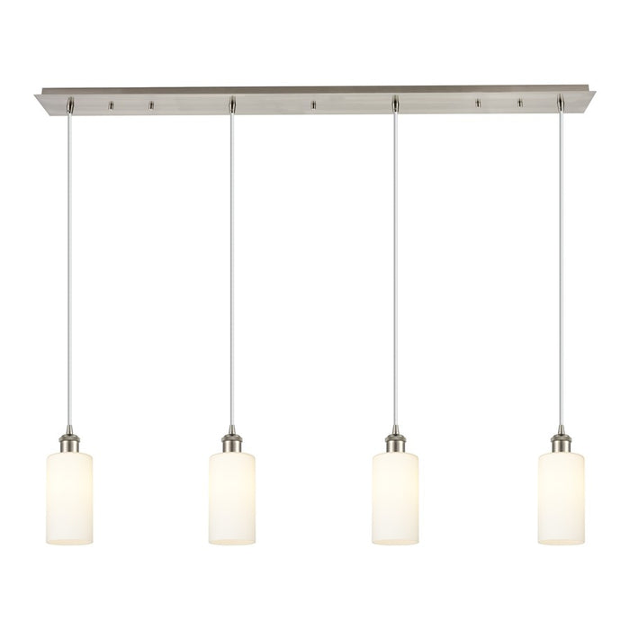 Innovations Crown Point 4Lt 49" Cord Linear Pendant, SN/WH - 124B-4P-SN-G434-7WH