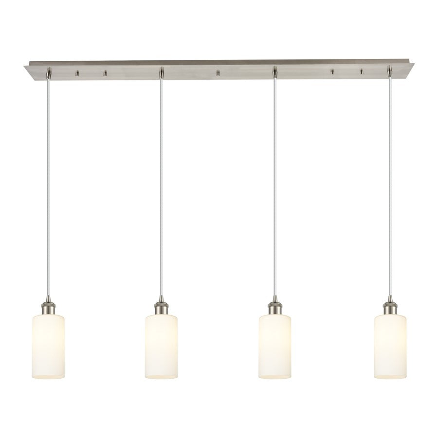 Innovations Crown Point 4Lt 49" Cord Linear Pendant, SN/WH - 124B-4P-SN-G434-7WH
