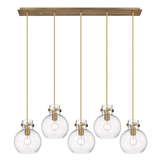 Innovations Newton Sphere 5Lt 8" CL Pendant, BS/CL - 125-410-1PS-BB-G410-8CL