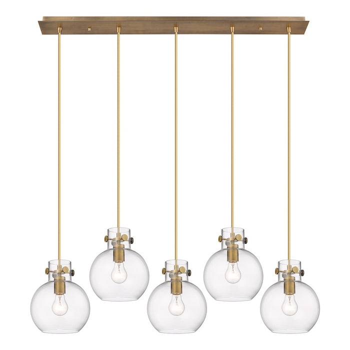 Innovations Newton Sphere 5Lt 8" CL Pendant, BS/CL - 125-410-1PS-BB-G410-8CL