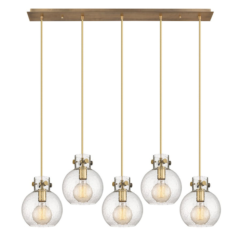 Innovations Newton Sphere 5Lt 8" CL Pendant, BS/SD - 125-410-1PS-BB-G410-8SDY