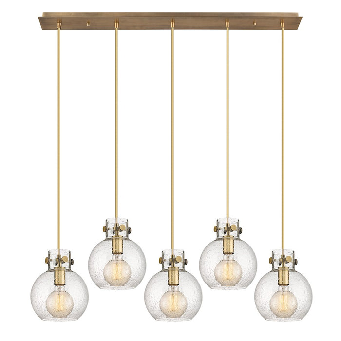 Innovations Newton Sphere 5Lt 8" CL Pendant, BS/SD - 125-410-1PS-BB-G410-8SDY