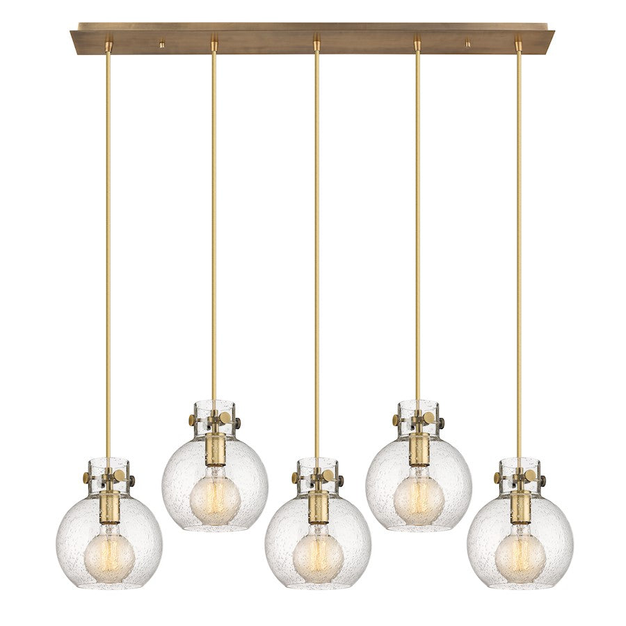 Innovations Newton Sphere 5Lt 8" CL Pendant, BS/SD - 125-410-1PS-BB-G410-8SDY