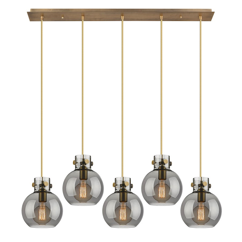 Innovations Newton Sphere 5Lt 8" CL Pendant, BS/SM - 125-410-1PS-BB-G410-8SM