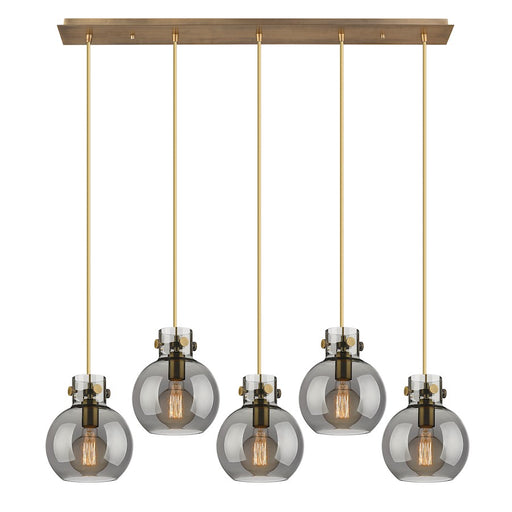 Innovations Newton Sphere 5Lt 8" CL Pendant, BS/SM - 125-410-1PS-BB-G410-8SM