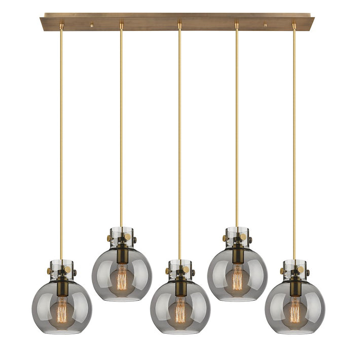 Innovations Newton Sphere 5Lt 8" CL Pendant, BS/SM - 125-410-1PS-BB-G410-8SM