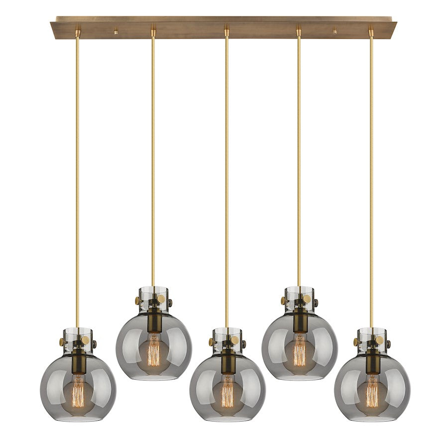 Innovations Newton Sphere 5Lt 8" CL Pendant, BS/SM - 125-410-1PS-BB-G410-8SM
