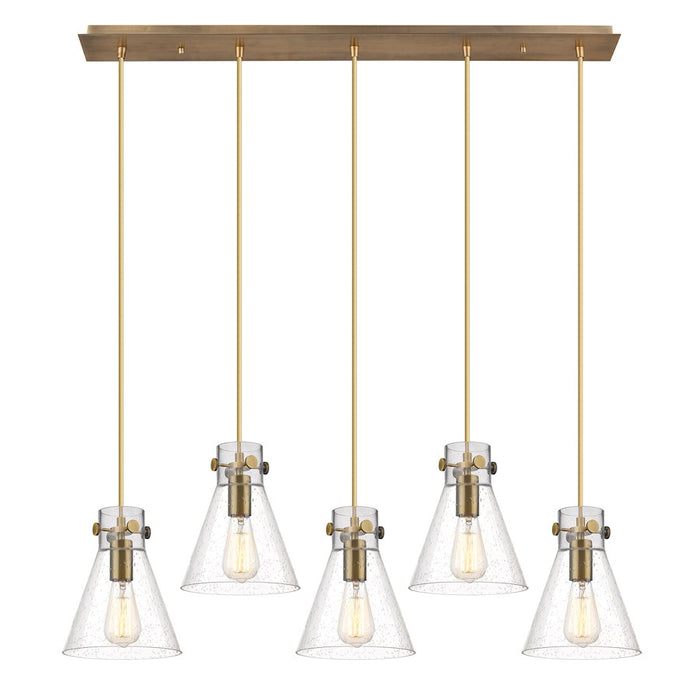 Innovations Newton Cone 5Lt 8" CL Pendant, BS/SD - 125-410-1PS-BB-G411-8SDY