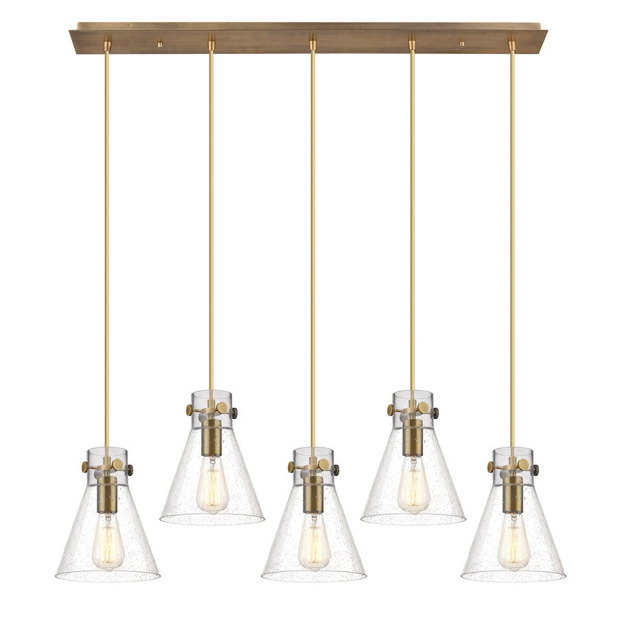 Innovations Newton Cone 5Lt 8" CL Pendant, BS/SD - 125-410-1PS-BB-G411-8SDY