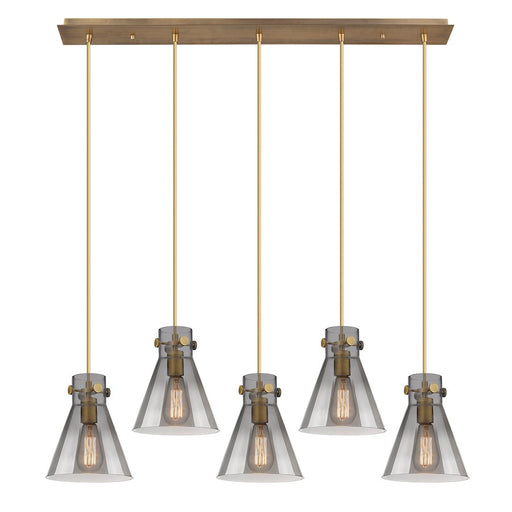 Innovations Newton Cone 5Lt 8" CL Pendant, BS/SM - 125-410-1PS-BB-G411-8SM