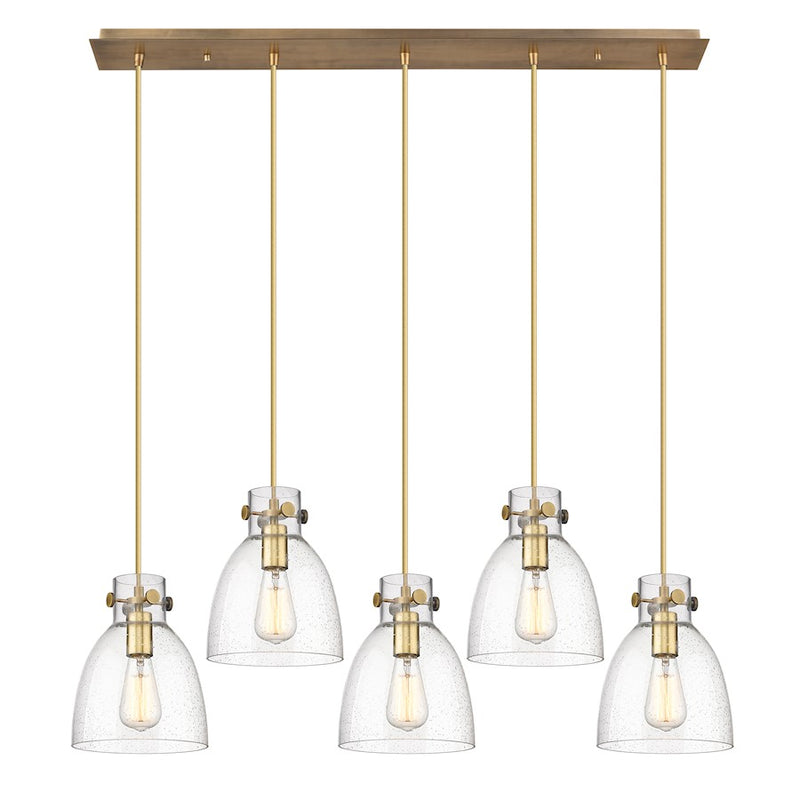 Innovations Newton Bell 5Lt 8" CL Pendant, BS/SD - 125-410-1PS-BB-G412-8SDY
