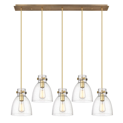 Innovations Newton Bell 5Lt 8" CL Pendant, BS/SD - 125-410-1PS-BB-G412-8SDY