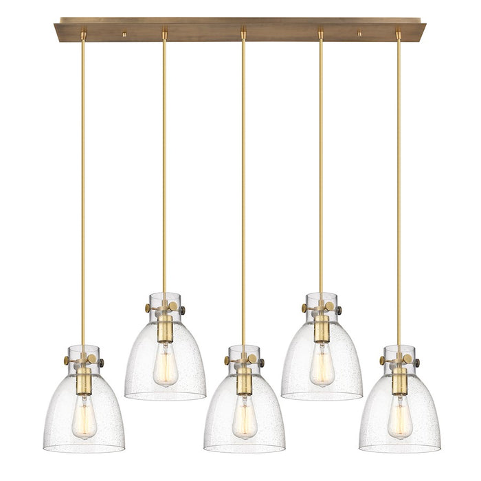 Innovations Newton Bell 5Lt 8" CL Pendant, BS/SD - 125-410-1PS-BB-G412-8SDY
