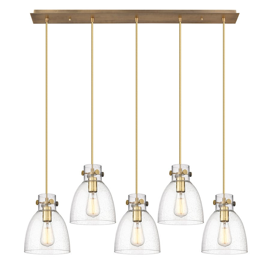 Innovations Newton Bell 5Lt 8" CL Pendant, BS/SD - 125-410-1PS-BB-G412-8SDY