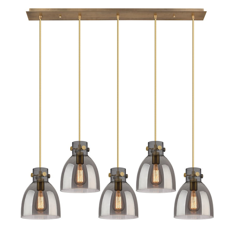 Innovations Newton Bell 5Lt 8" CL Pendant, BS/SM - 125-410-1PS-BB-G412-8SM