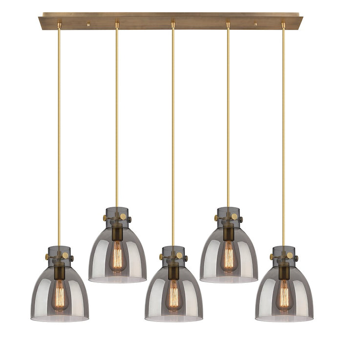 Innovations Newton Bell 5Lt 8" CL Pendant, BS/SM - 125-410-1PS-BB-G412-8SM