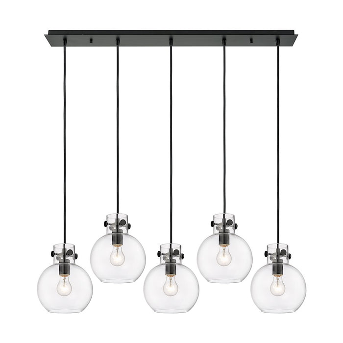 Innovations Newton Sphere 5Lt 8" CL Pendant, BK/CL - 125-410-1PS-BK-G410-8CL