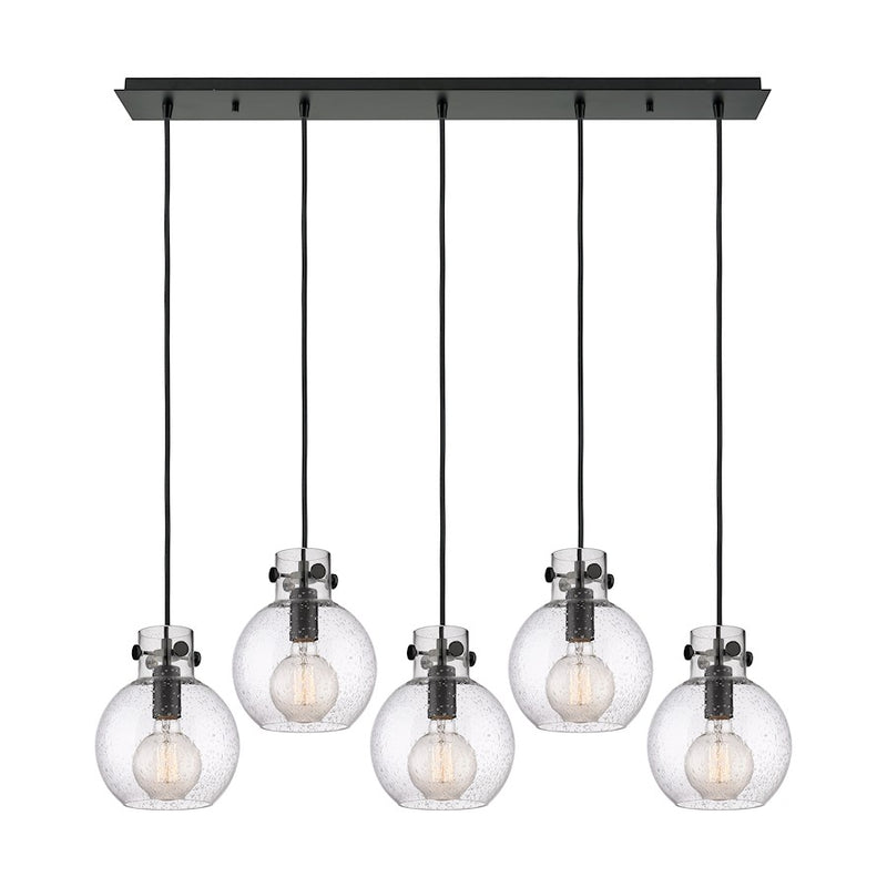 Innovations Newton Sphere 5Lt 8" CL Pendant, BK/SD - 125-410-1PS-BK-G410-8SDY