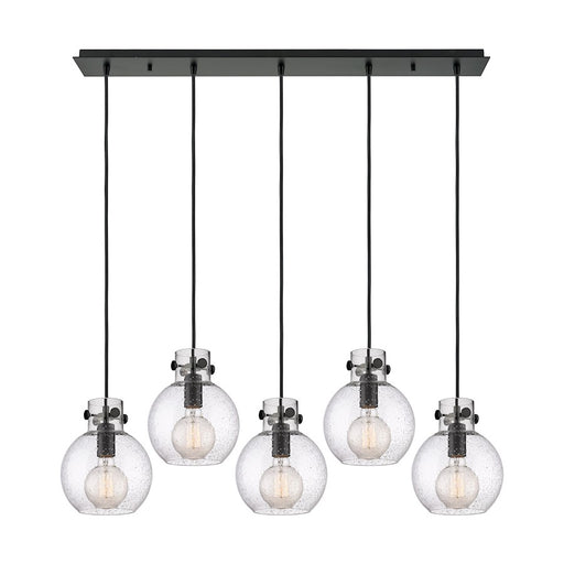 Innovations Newton Sphere 5Lt 8" CL Pendant, BK/SD - 125-410-1PS-BK-G410-8SDY