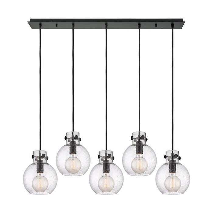 Innovations Newton Sphere 5Lt 8" CL Pendant, BK/SD - 125-410-1PS-BK-G410-8SDY
