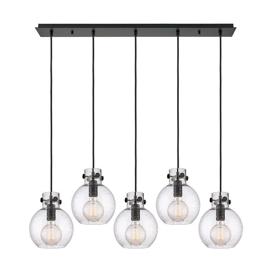 Innovations Newton Sphere 5Lt 8" CL Pendant, BK/SD - 125-410-1PS-BK-G410-8SDY