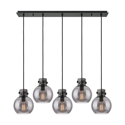 Innovations Newton Sphere 5Lt 8" CL Pendant, BK/SM - 125-410-1PS-BK-G410-8SM
