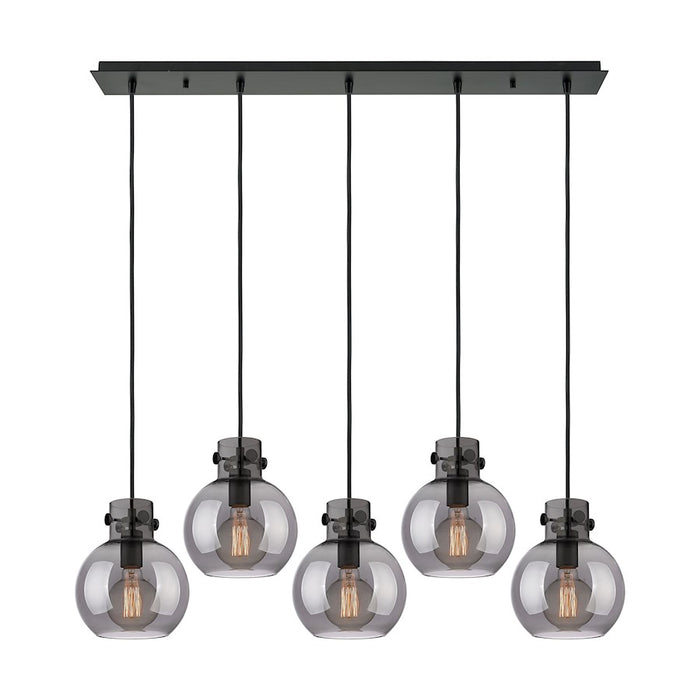 Innovations Newton Sphere 5Lt 8" CL Pendant, BK/SM - 125-410-1PS-BK-G410-8SM