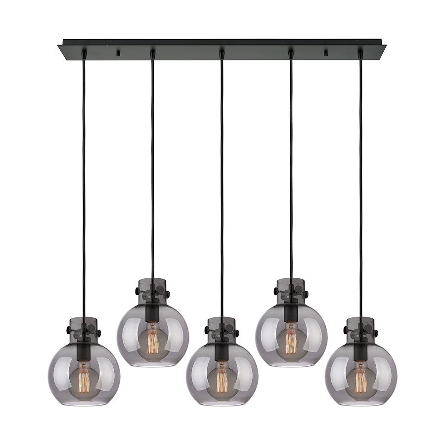 Innovations Newton Sphere 5Lt 8" CL Pendant, BK/SM - 125-410-1PS-BK-G410-8SM