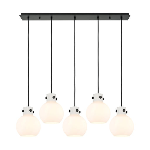 Innovations Newton Sphere 5Lt 8" CL Pendant, BK/WH - 125-410-1PS-BK-G410-8WH