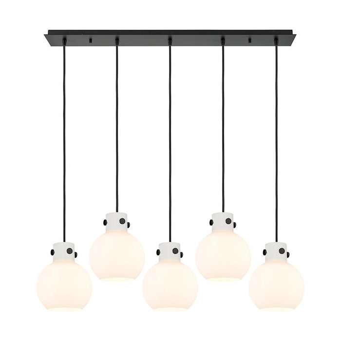 Innovations Newton Sphere 5Lt 8" CL Pendant, BK/WH - 125-410-1PS-BK-G410-8WH