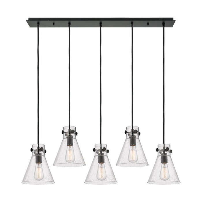 Innovations Newton Cone 5Lt 8" CL Pendant, BK/SD - 125-410-1PS-BK-G411-8SDY